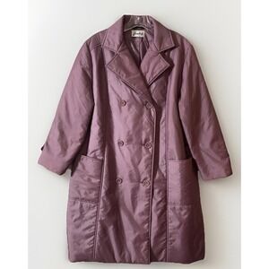 Bromleigh Vintage Mauve Double Breasted Puffer Trench Coat Women's Small